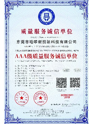 哈唯AAA級質(zhì)量服務(wù)誠信單位